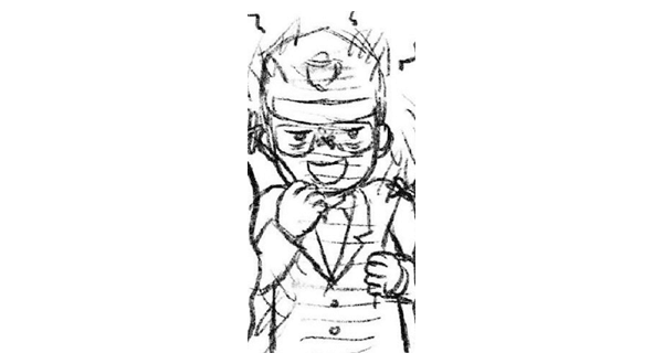 怪しい顔のオッケーくん