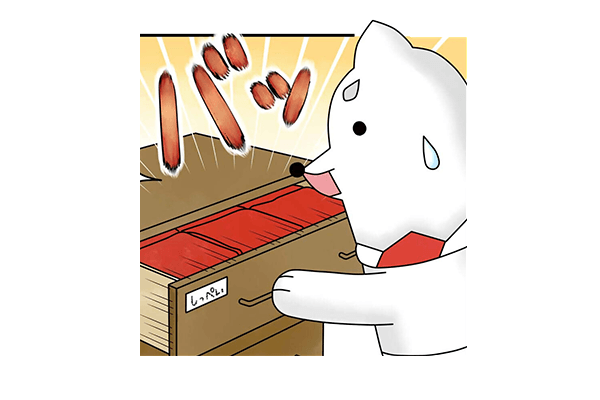 赤いふんどしで埋まっている引き出し